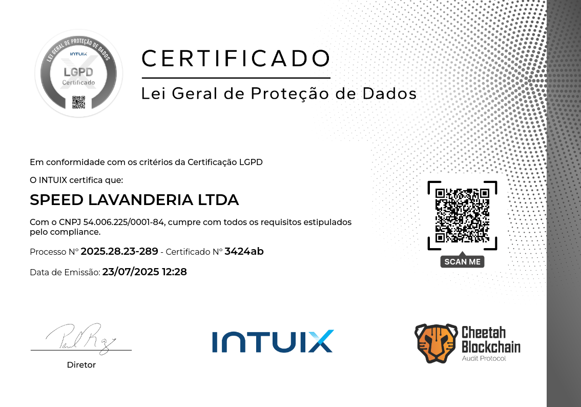 Certificado de Proteção de dados